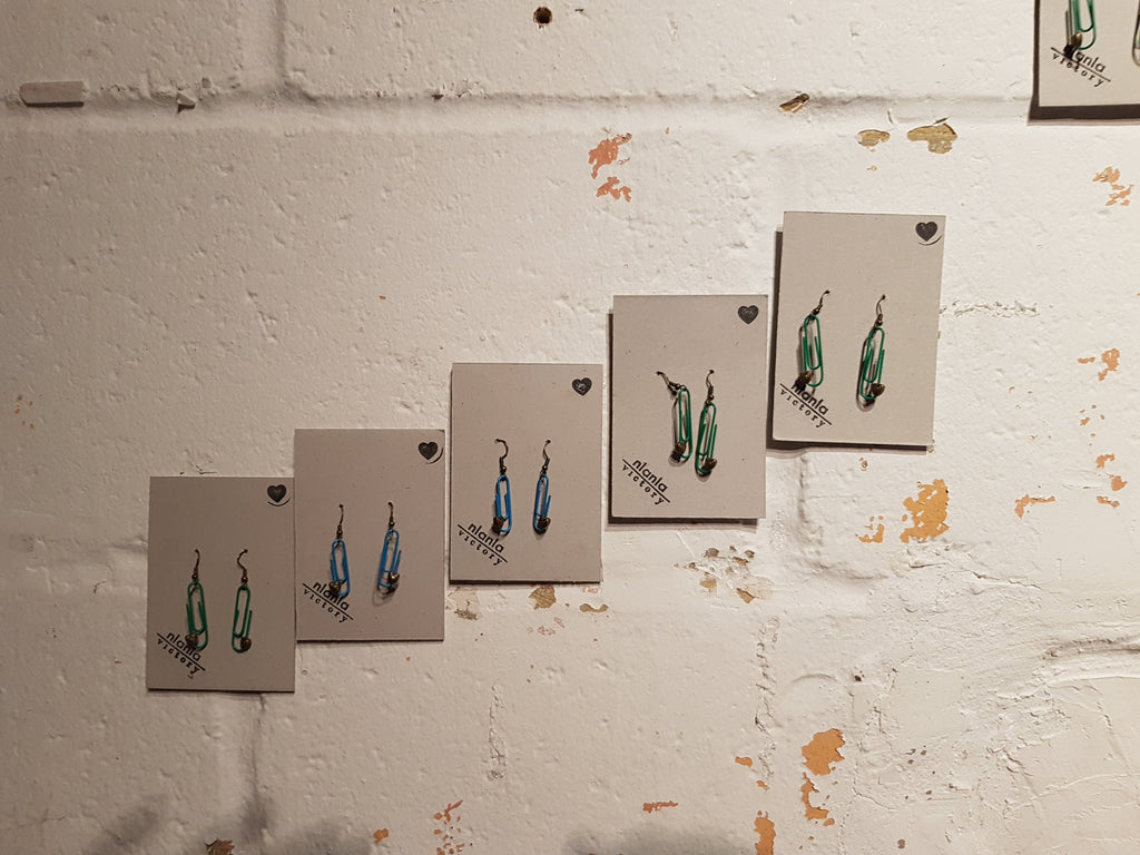 Black Personalised Paperclip Earrings | by lovedbynlanla