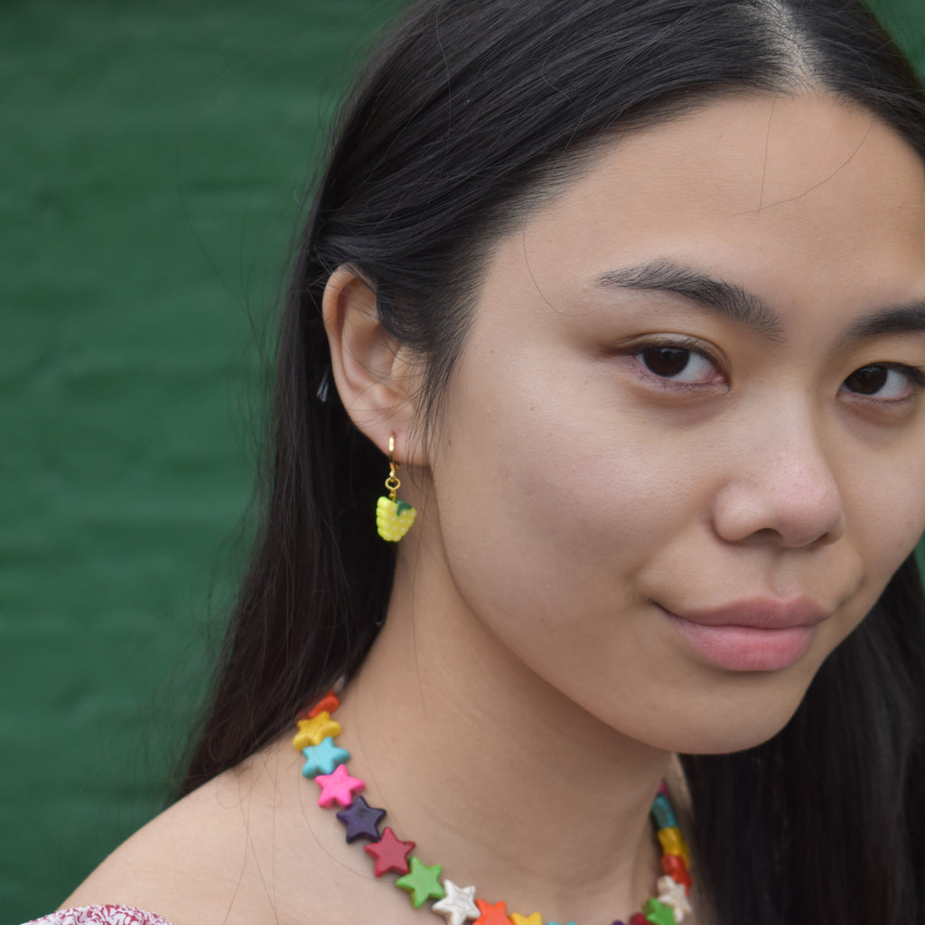 White grape fruit huggie earrings | by Ifemi Jewels