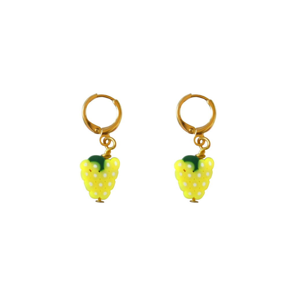 White grape fruit huggie earrings | by Ifemi Jewels
