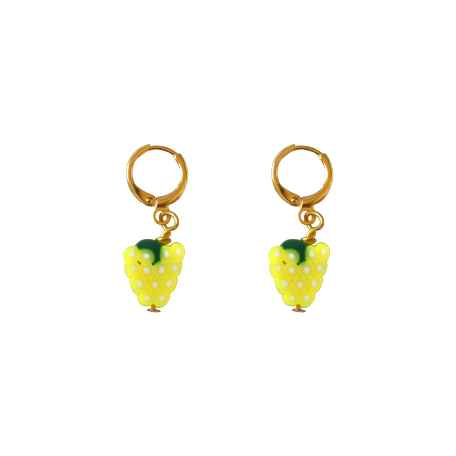 White grape fruit huggie earrings | by Ifemi Jewels